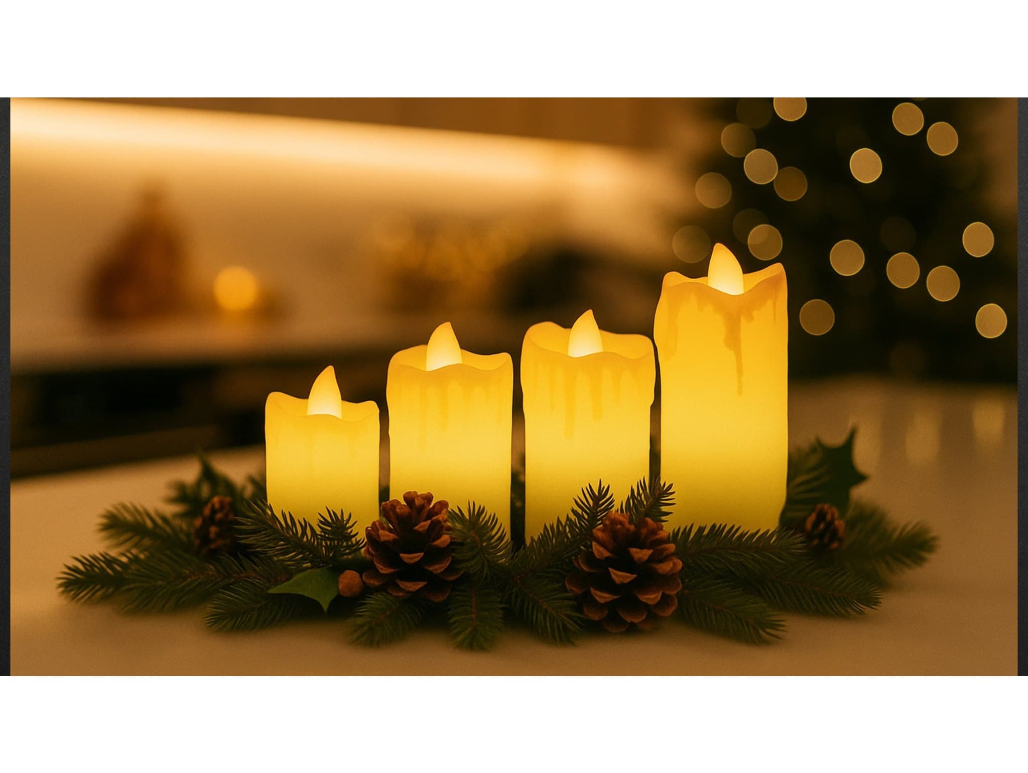 Świeczka led lampki wkłady święta komplet świeczek świece wosk zestaw 4 szt